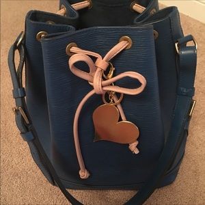 LV Blue Epi Leather Noe GM